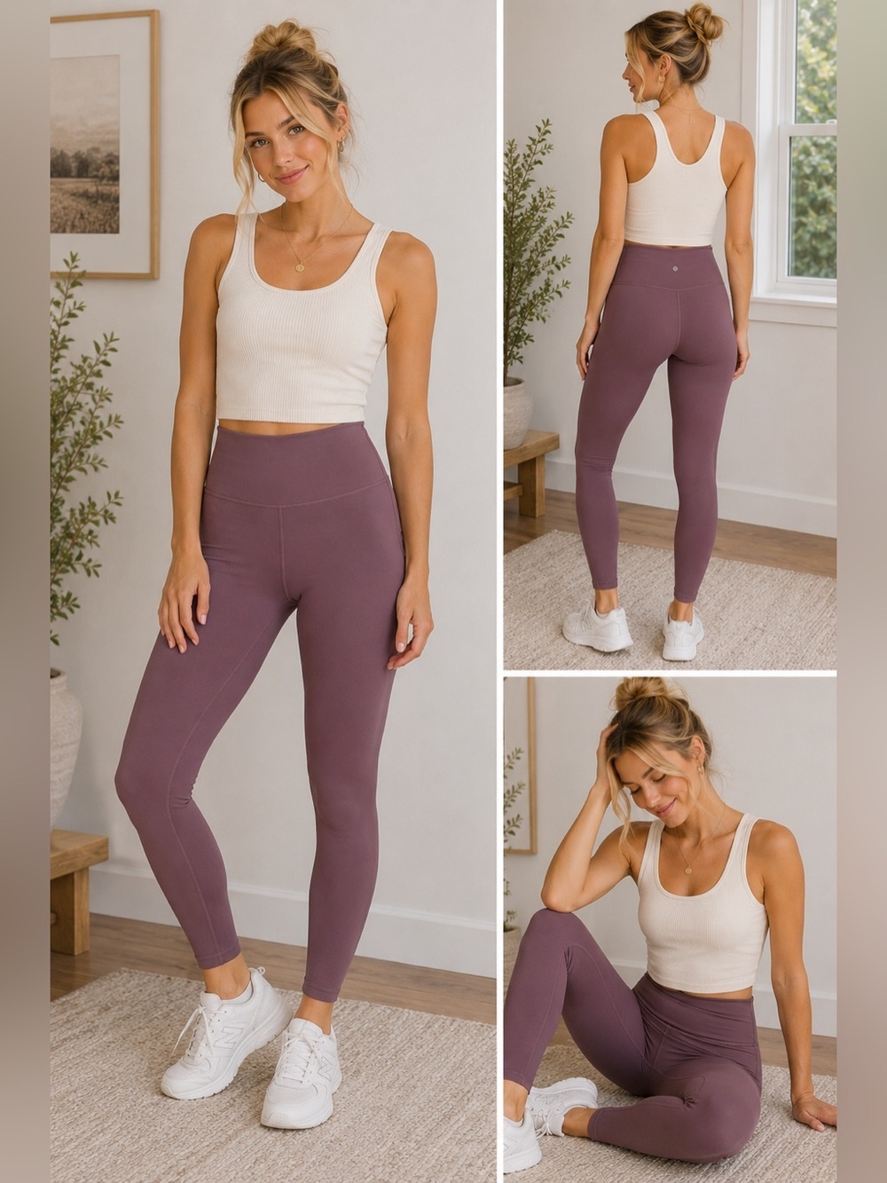 Athleta Ultra High Rise Elation Tight Leggings Purple Mauve Small 25414